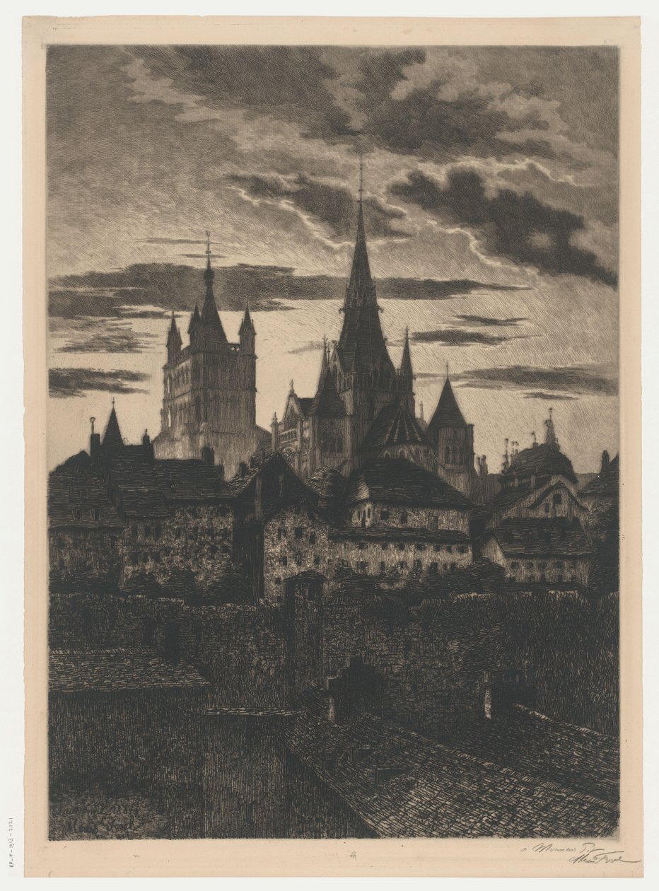 Kilátás Lausanne-ra Lausanne (cím a tárgyon) alkotó: Alexis Forel
