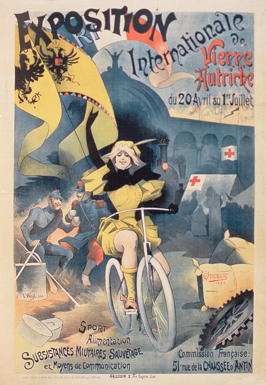 Plakát a „Bécsi Nemzetközi Kiállításhoz, Ausztriában” a Commission Francaise-ban, 1894. április 20-július 1. alkotó: Alfred Choubrac