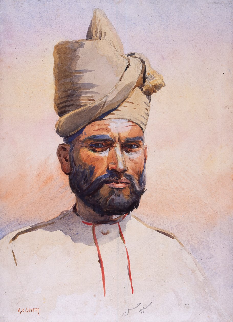 A 26. Punjabiszok katonája Malikdin Khel (Afridi), illusztráció G.F. MacMunn őrnagy 