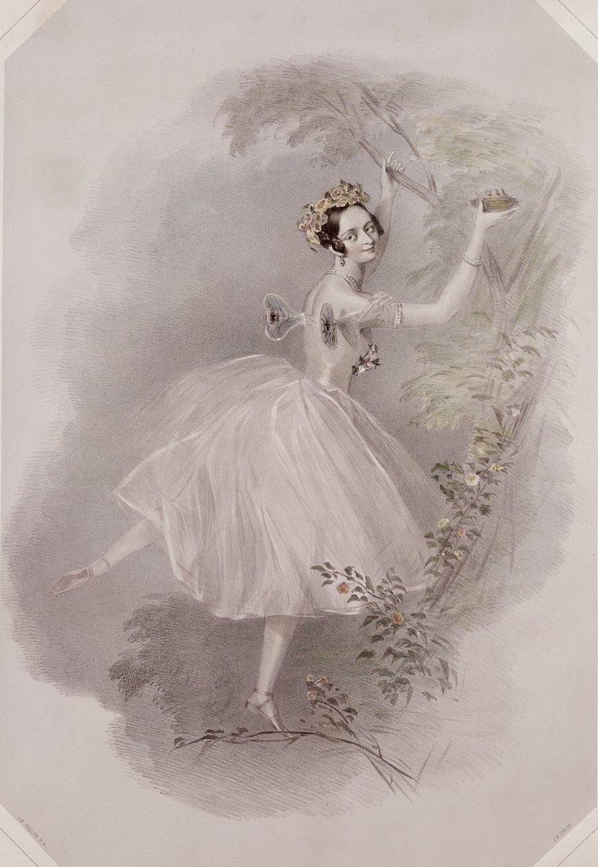 Marie Taglioni (1804-84) szilfként a „La Sylphide”-ban, E. Marton metszetében, 1832 körül alkotó: Alfred Edward Chalon