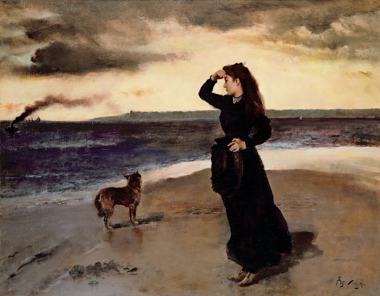 Búcsú a tengerparton, 1891 alkotó: Alfred Emile Stevens