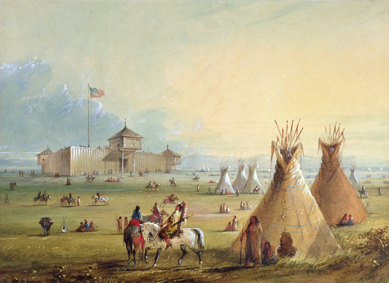 Fort Laramie, 1858-60 alkotó: Alfred Jacob Miller