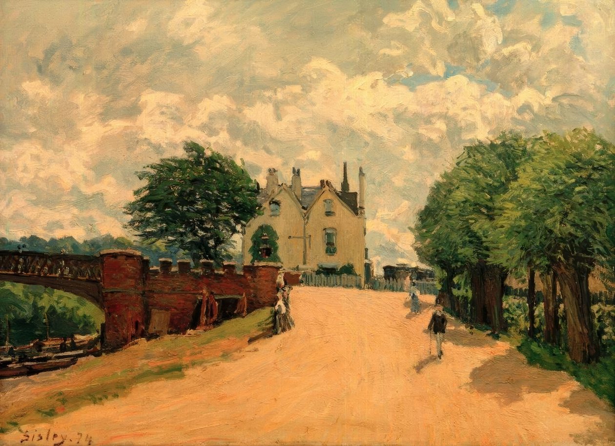 A Hampton Court-i hídnál alkotó: Alfred Sisley