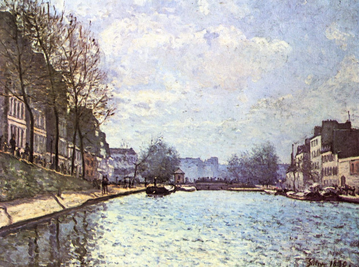 Kilátás a párizsi Saint Martin -csatornára alkotó: Alfred Sisley