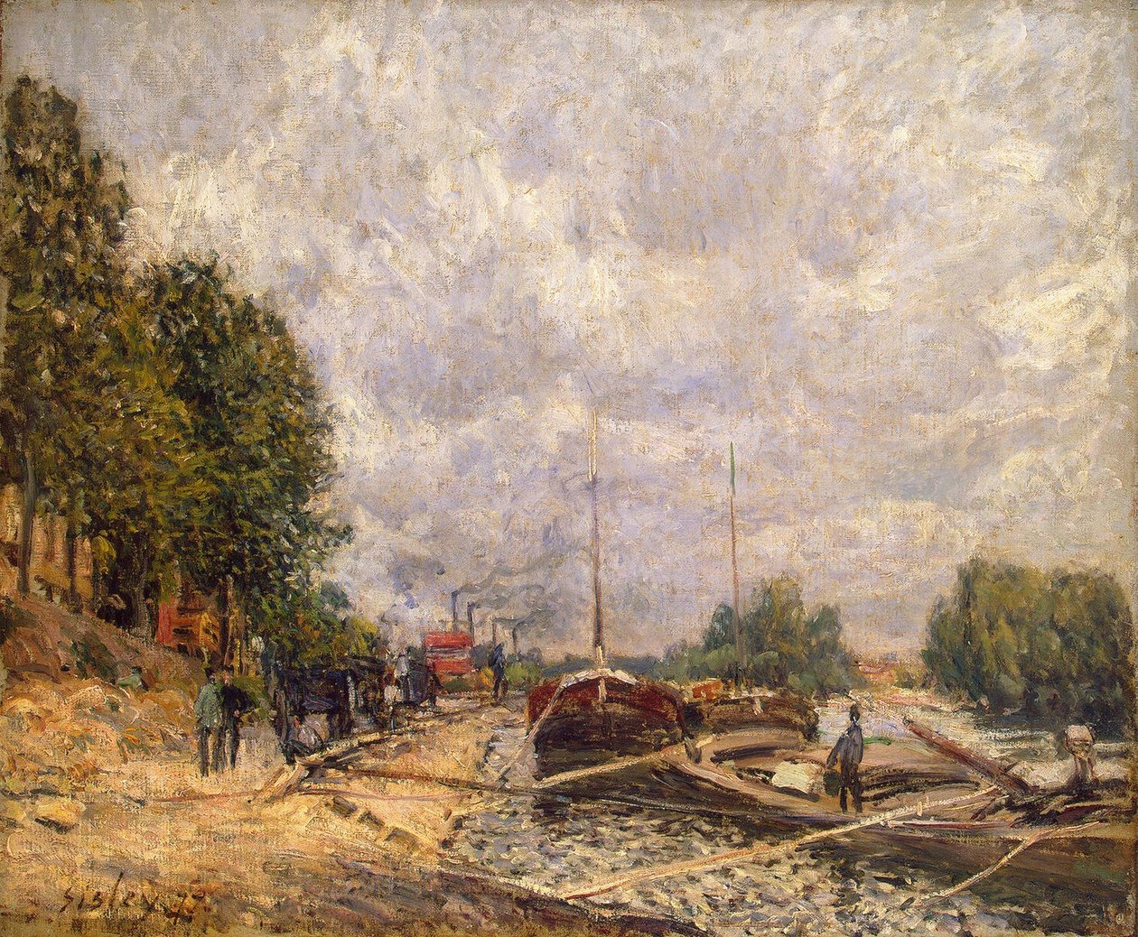 Bárkák Billancourtban alkotó: Alfred Sisley