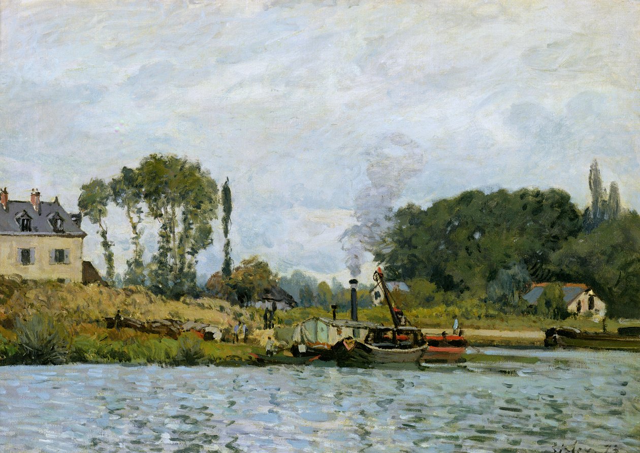 Csónakok a bougivali zsilipnél, 1873 alkotó: Alfred Sisley