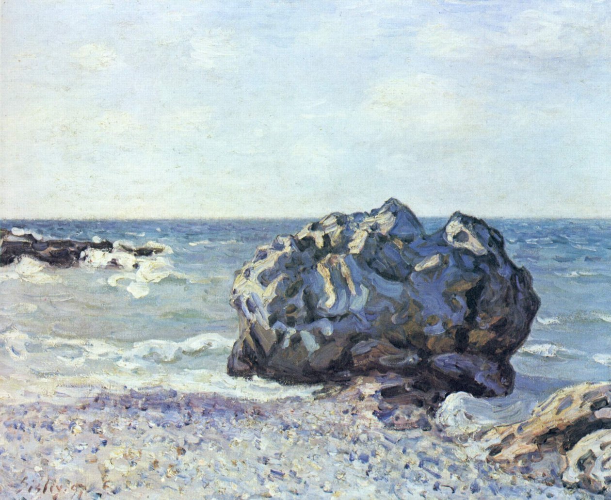 Langland -öböl sziklákkal alkotó: Alfred Sisley