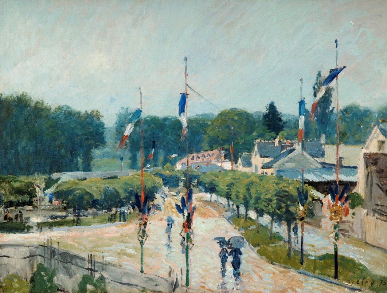 Július tizennegyedike Marly-le-Roi-ban, 1875. július 14. alkotó: Alfred Sisley