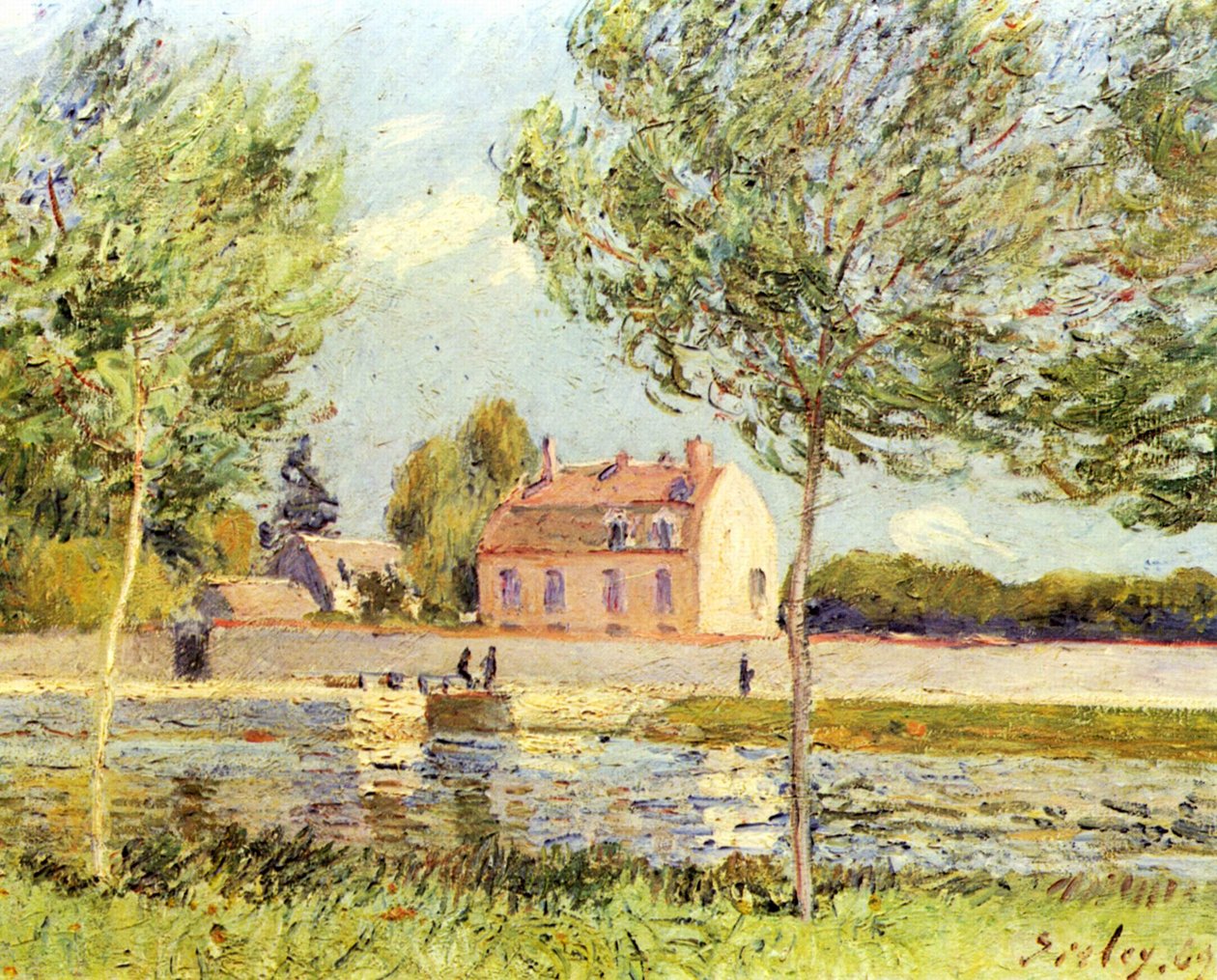 Házak a Loing partján alkotó: Alfred Sisley