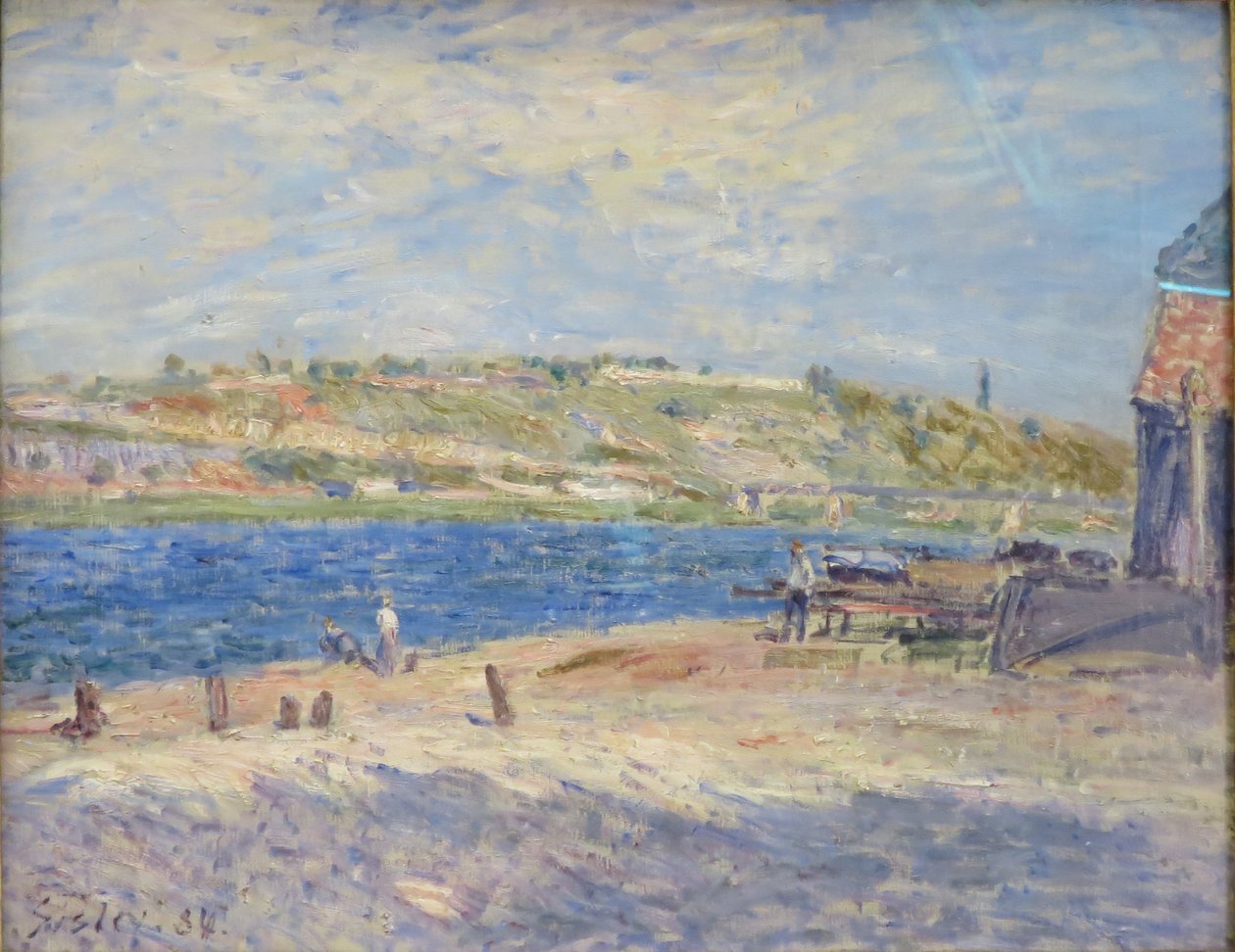 Folyópart Saint-Mammès-ben alkotó: Alfred Sisley