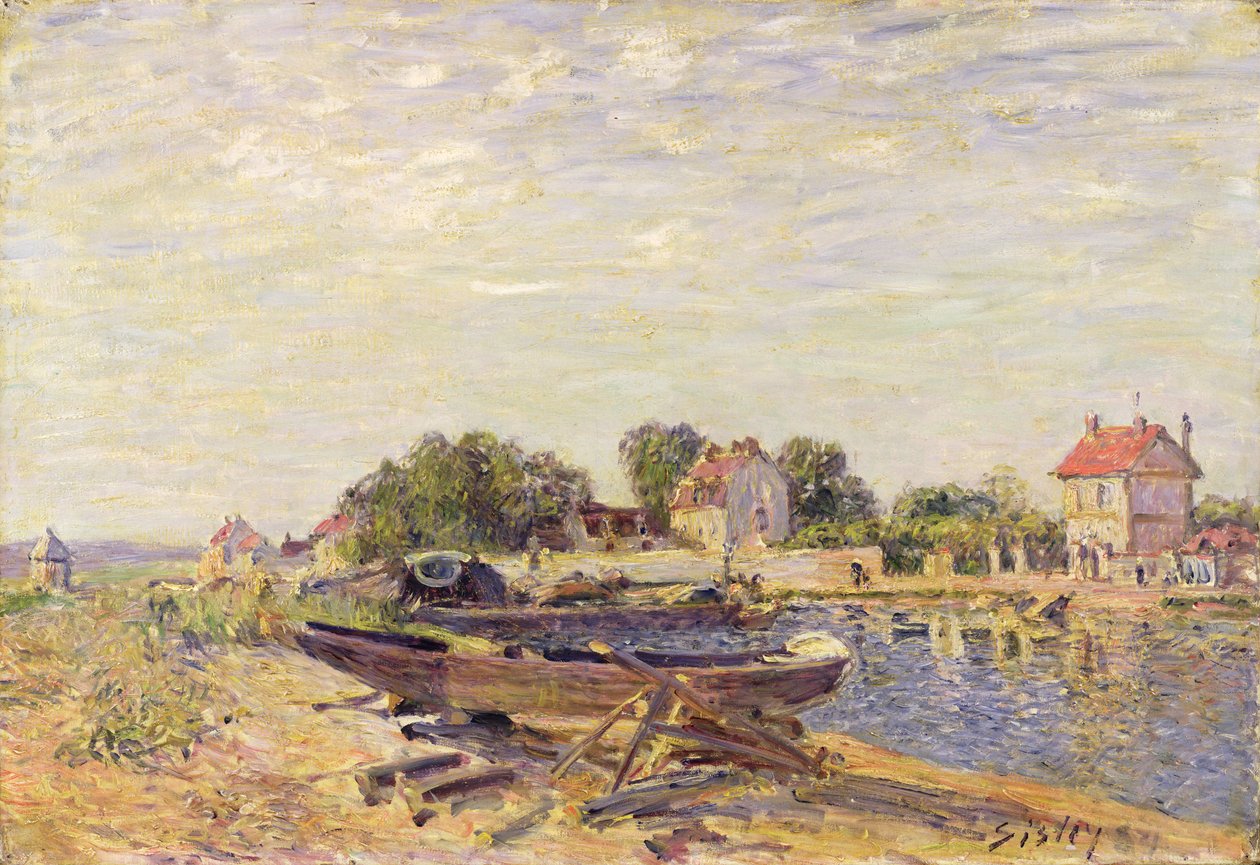 Loing Saint-Mammes-ban, 1885 alkotó: Alfred Sisley
