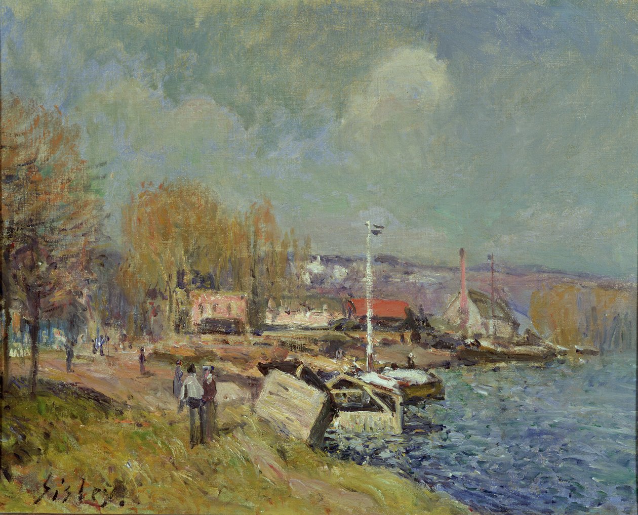 A Szajna Port-Marlyban, 1877 alkotó: Alfred Sisley