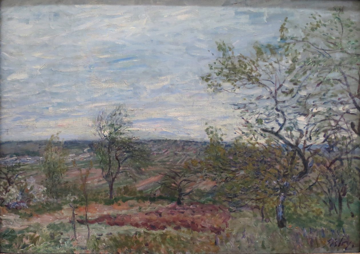 Szeles nap Véneux -ban alkotó: Alfred Sisley