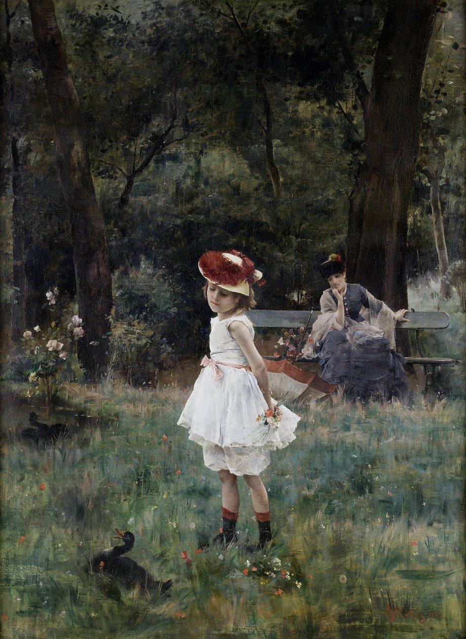 A lány a kacsákkal alkotó: Alfred Emile Stevens