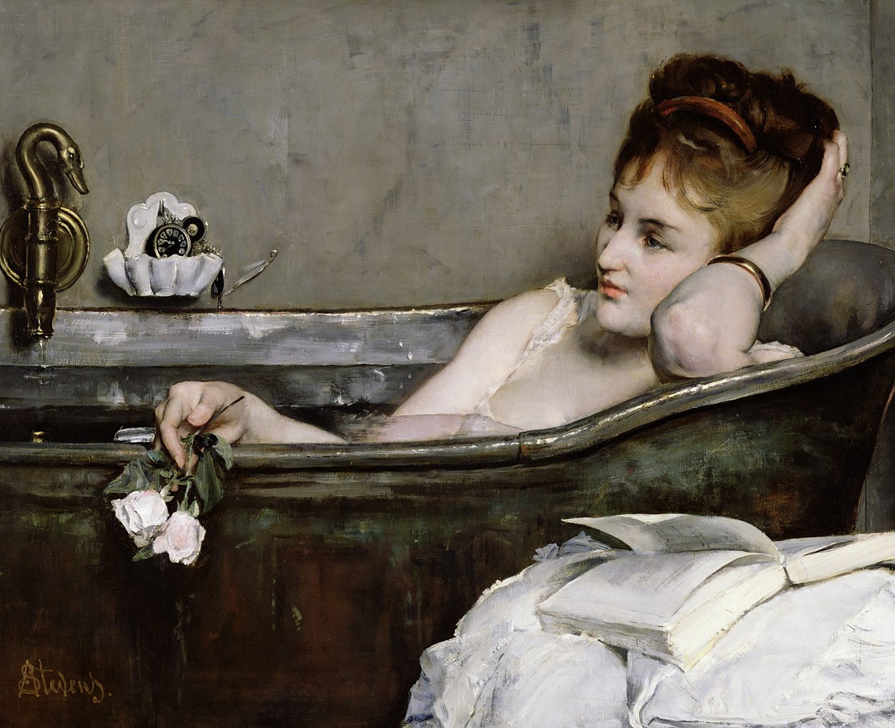 A fürdő, 1867 körül alkotó: Alfred Emile Stevens
