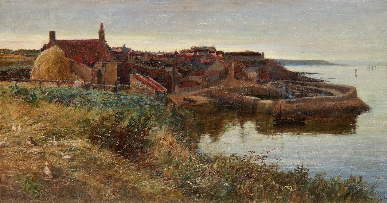 Crail Harbor At Dusk (olaj, vászon) alkotó: Alfred East