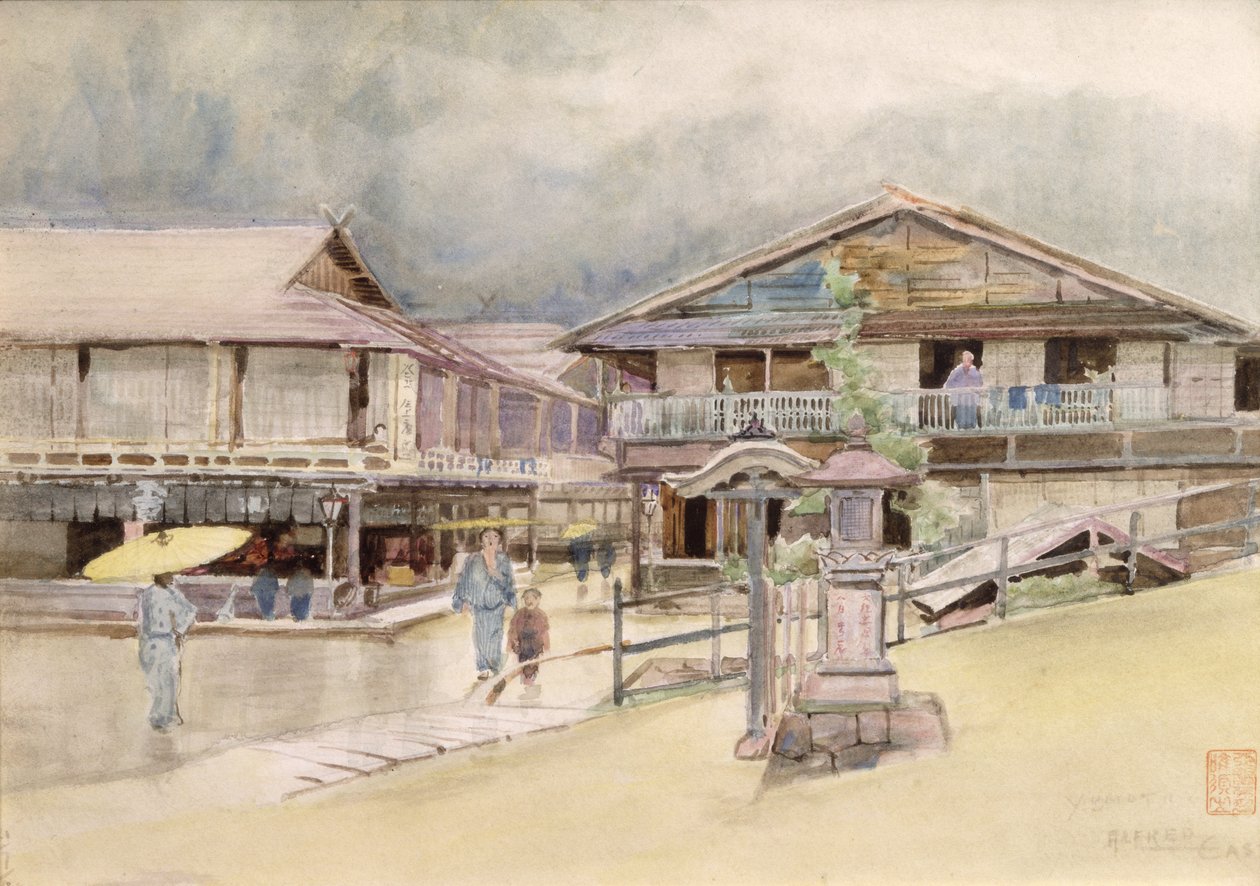 Esős nap Yumotóban, 1889 alkotó: Alfred East