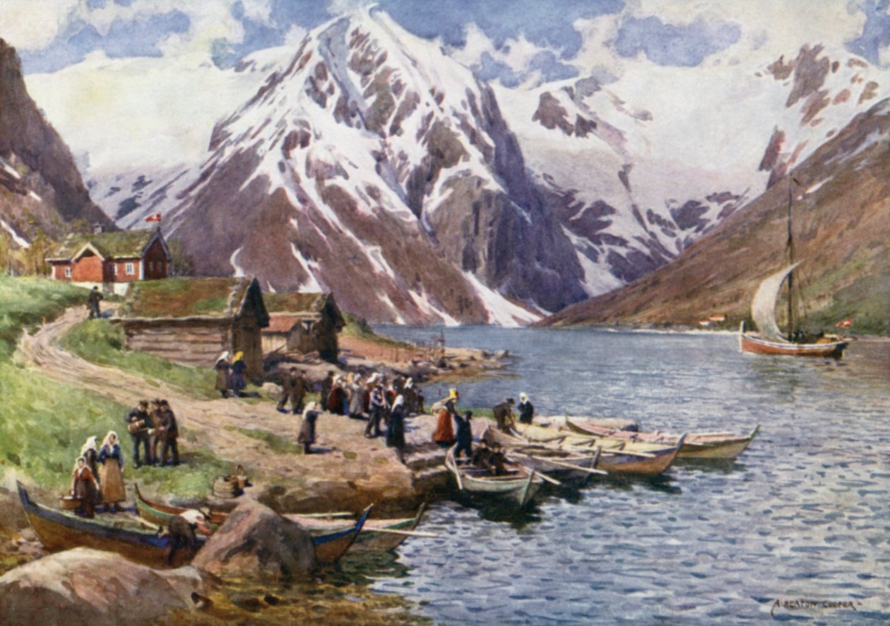 Ese Fjord, A Wedding Party alkotó: Alfred Heaton Cooper