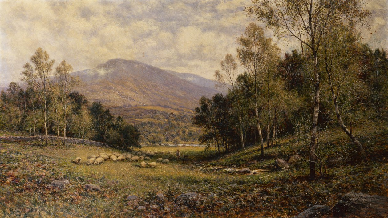 Betws-Y Coed közelében (olaj, vászon) alkotó: Alfred Jr. Glendening