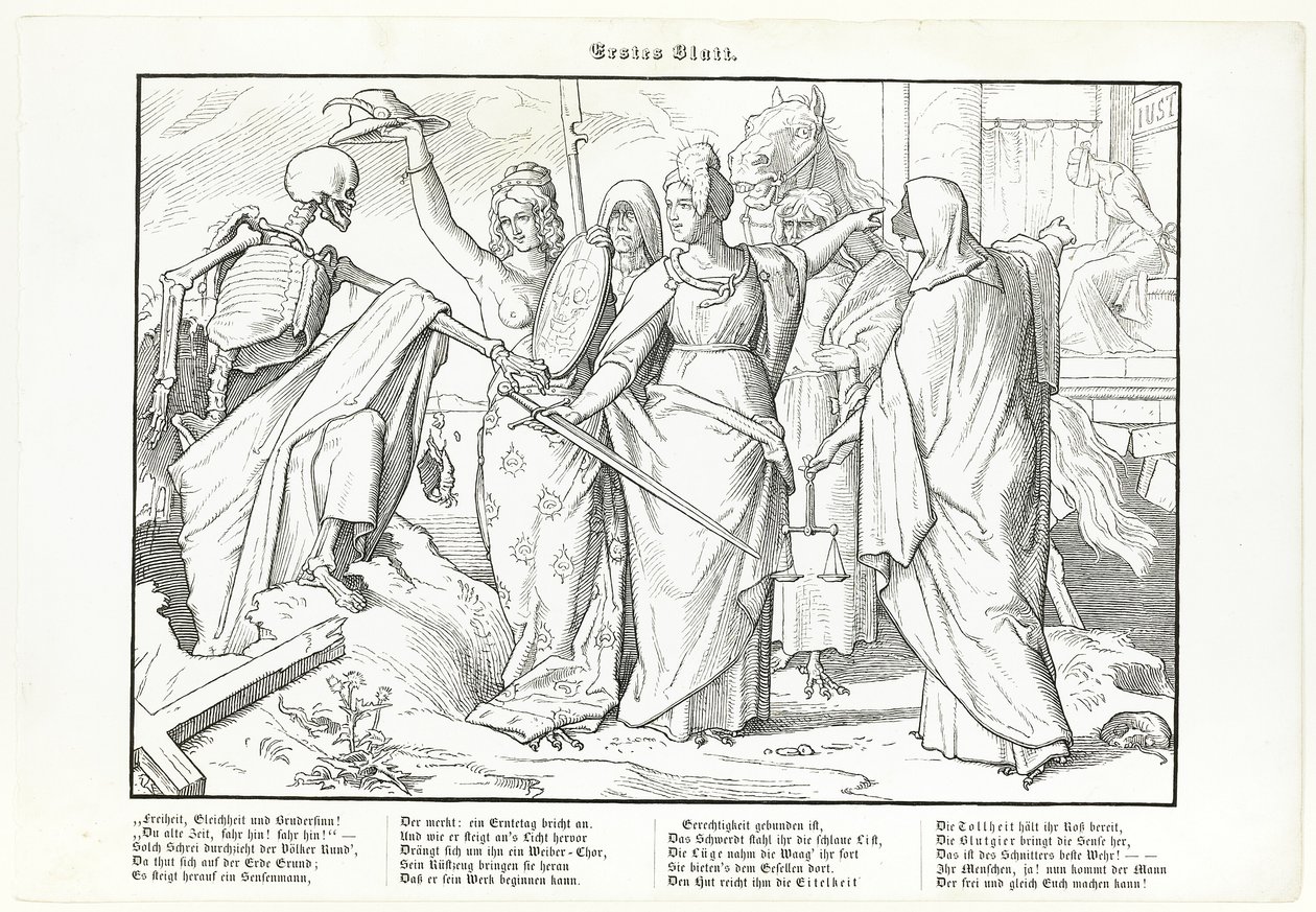 Szintén haláltánc, I. lemez alkotó: Alfred Rethel