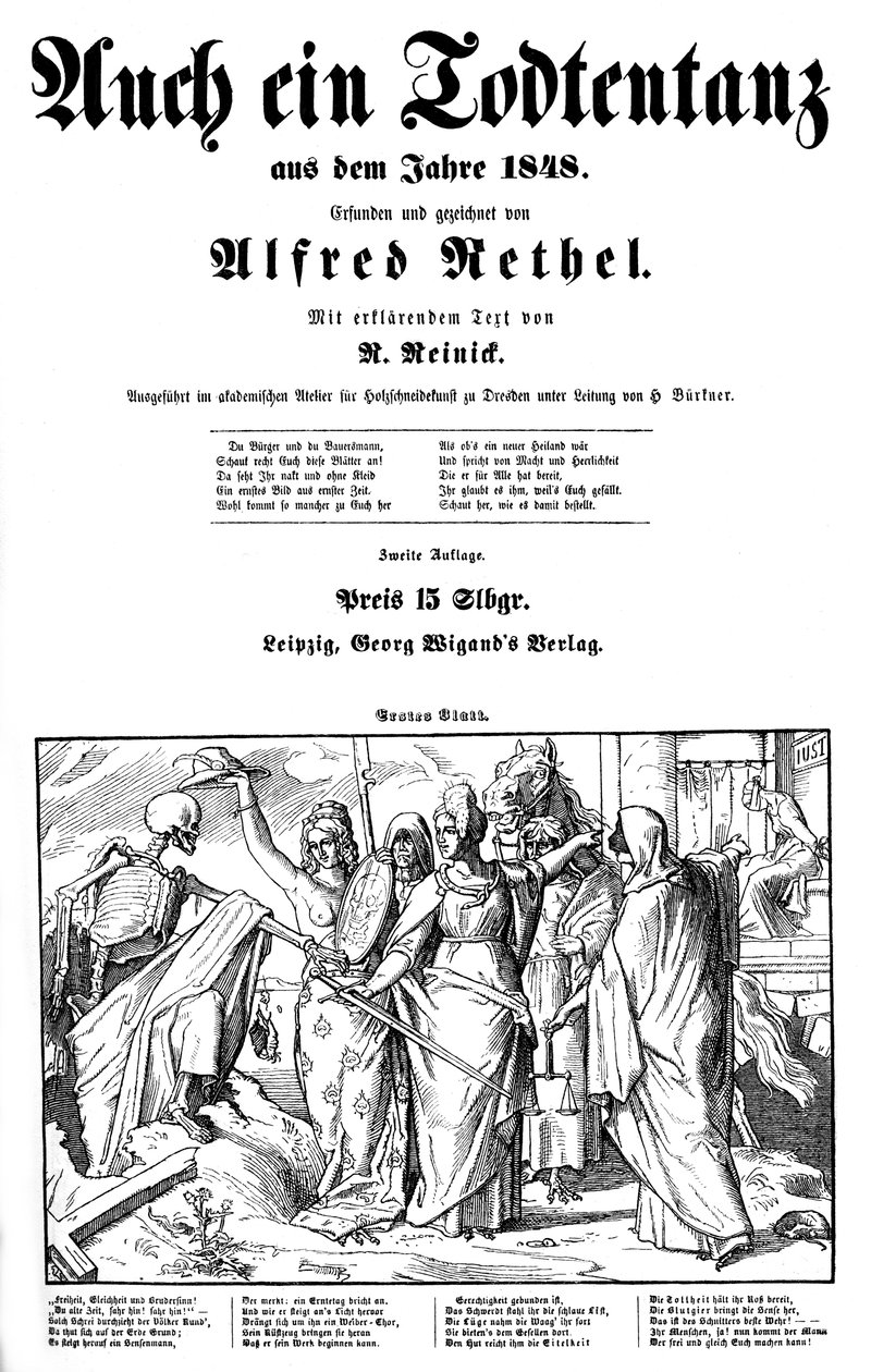 Totentanz 1848: A halált a Földre küldik alkotó: Alfred Rethel