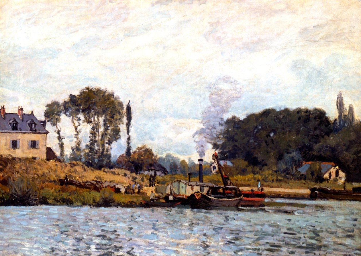 Hajók a csatornán, 1873 alkotó: Alfred Sisley
