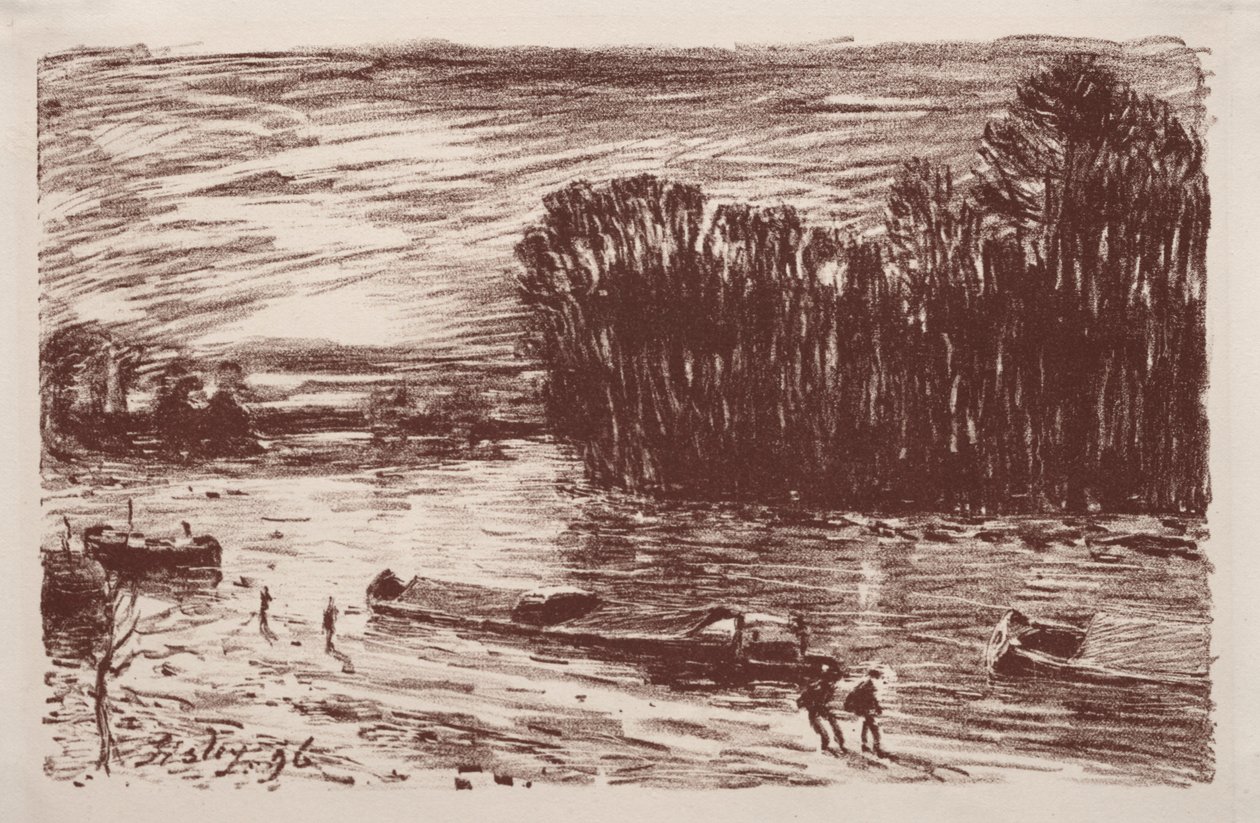 Banks of the Loing, Saint-Mammès közelében, 1896. alkotó: Alfred Sisley