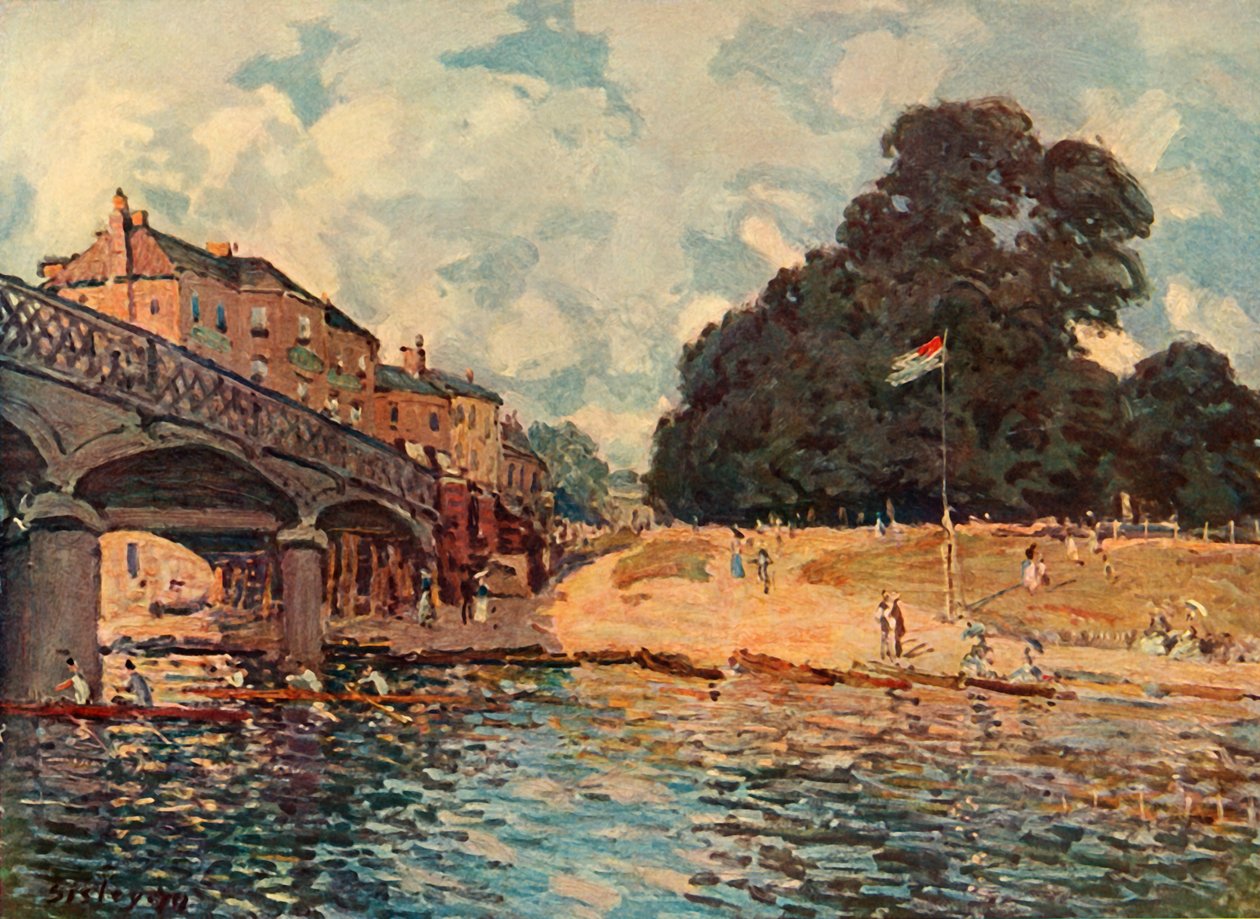 Bridge At Hampton Court, 1874, 1937. alkotó: Alfred Sisley