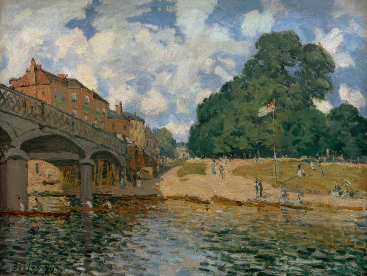 Bridge a Hampton Courtban alkotó: Alfred Sisley