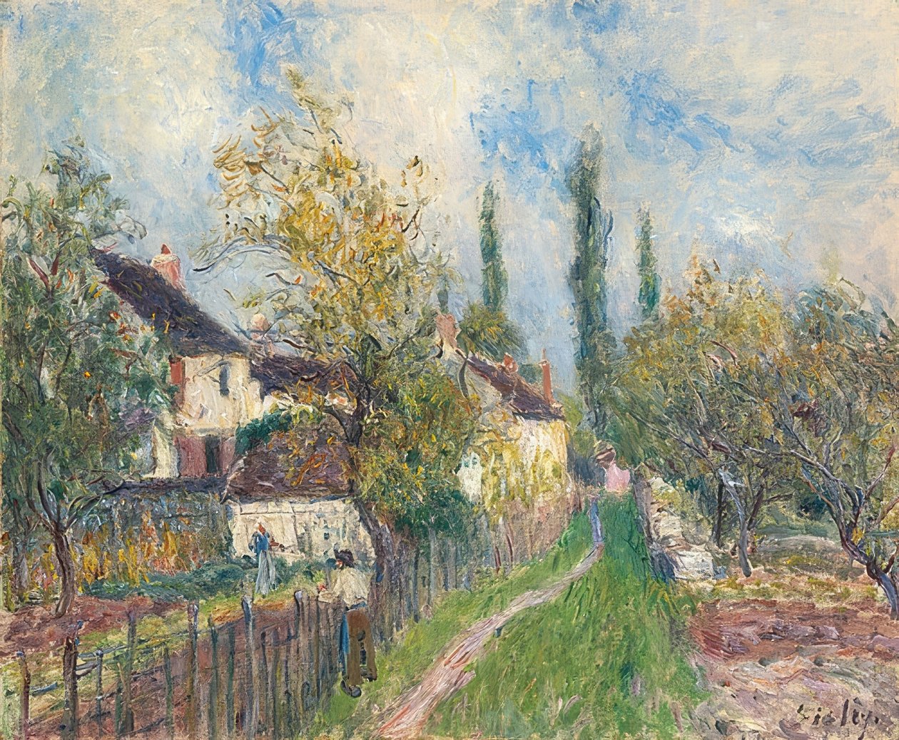Gyalogút Les Sablonsban. 1883 alkotó: Alfred Sisley