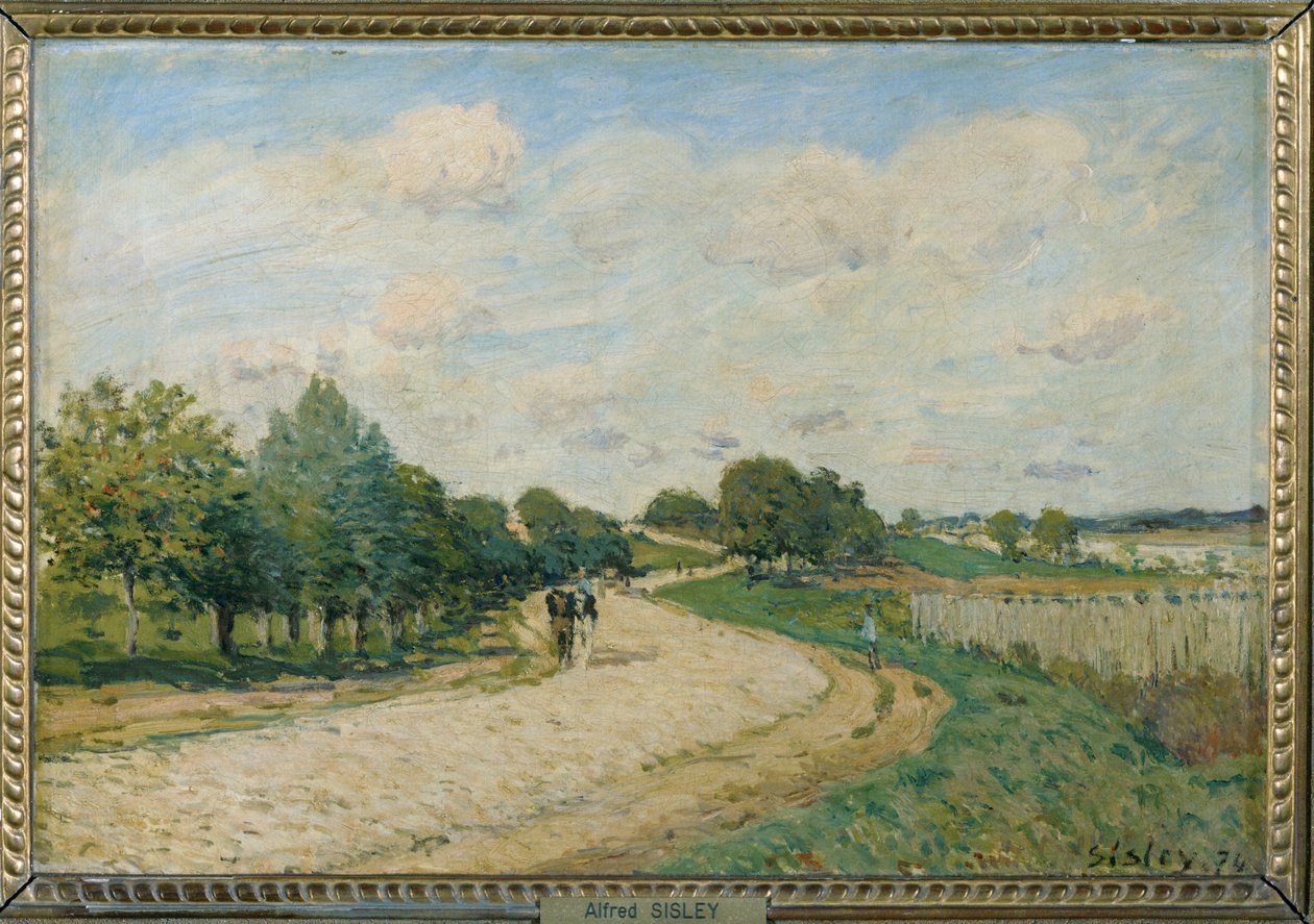 A Mantesba vezető út ... alkotó: Alfred Sisley