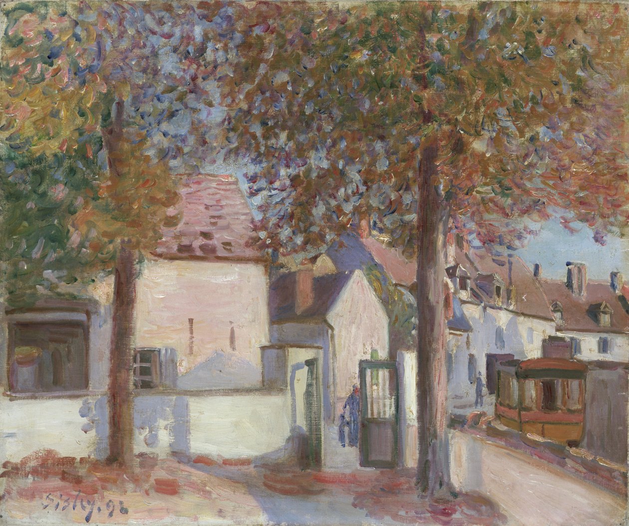 „Moret-sur-Loing Rue de Fosses”, 1892 alkotó: Alfred Sisley