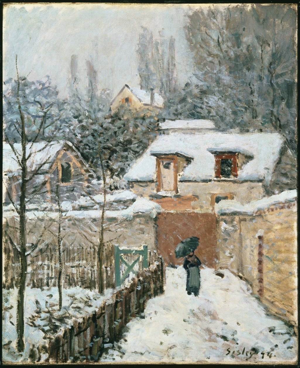 Hó Louveciennes-ben alkotó: Alfred Sisley