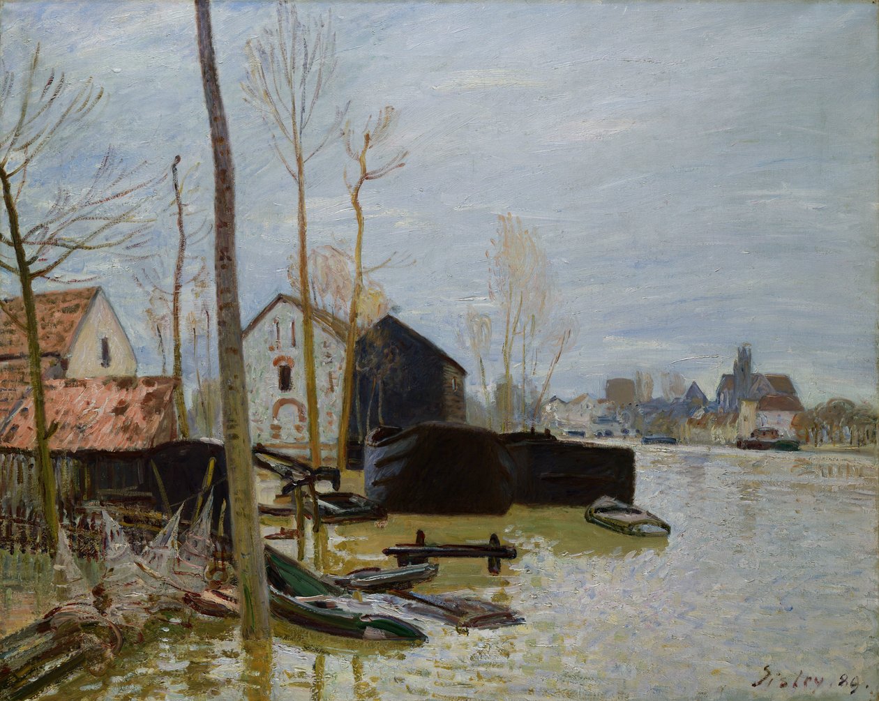 Az árvizek Moretben, 1889 alkotó: Alfred Sisley