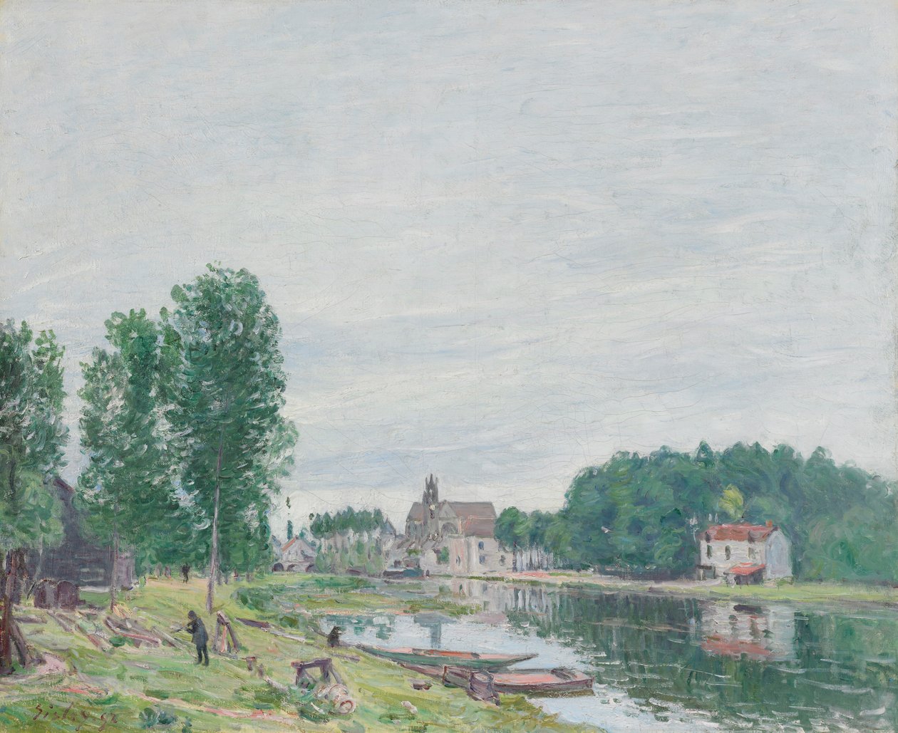 A Matrat csónakgyár, Moret-Sur-Loing, esős idő alkotó: Alfred Sisley