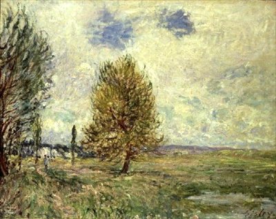 A síkság Veneux-Nadonnál alkotó: Alfred Sisley