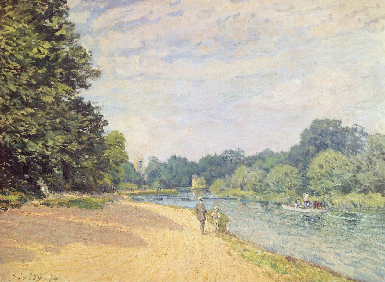 A Temze a Hampton templommal, 1874 alkotó: Alfred Sisley