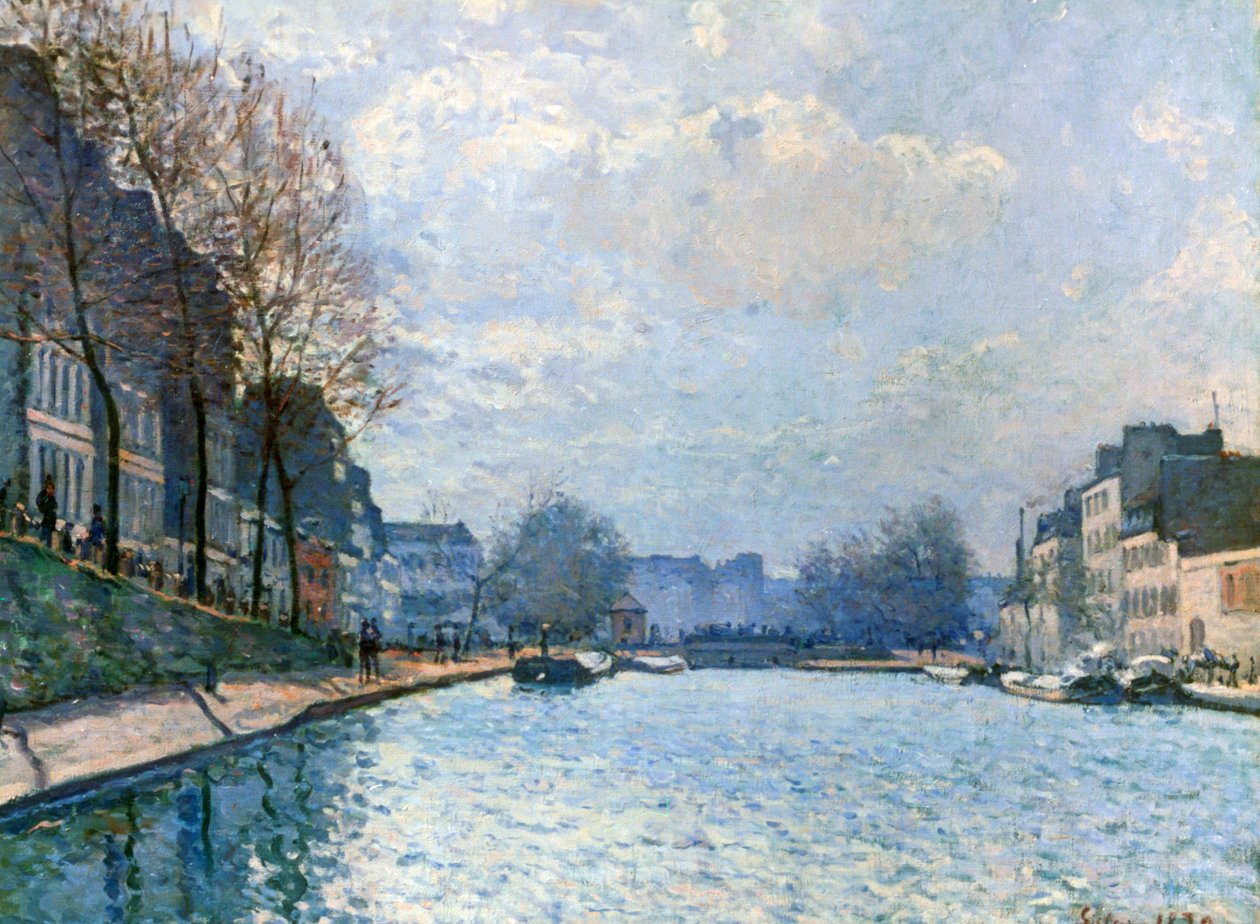Kilátás a Saint-Martin csatornára, Párizs, 1870 alkotó: Alfred Sisley