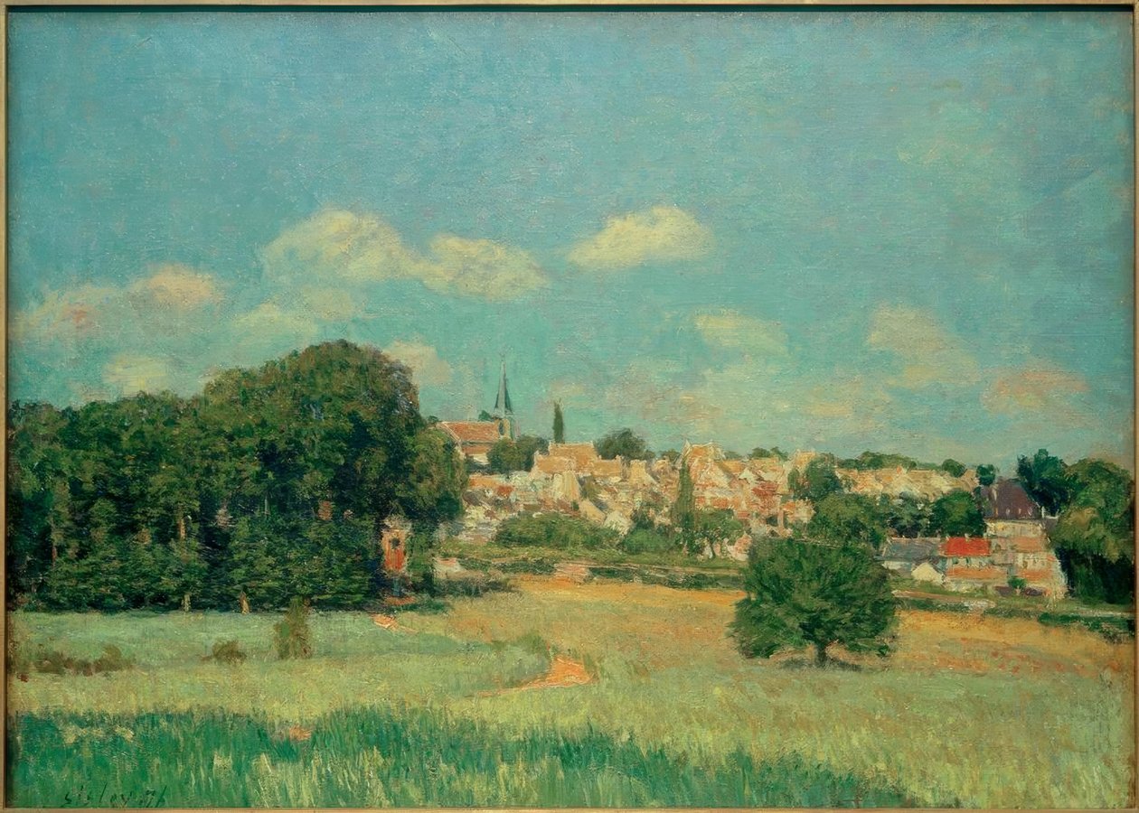 Kilátás a Marly-le-Roi-ra, a Nap hatás alkotó: Alfred Sisley