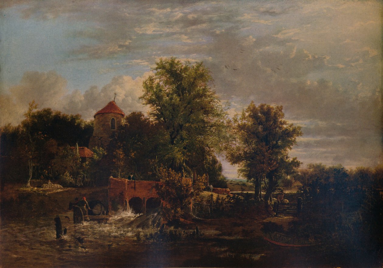 Zsilipkapu a folyó nyugati partján, c1832 alkotó: Alfred Stannard