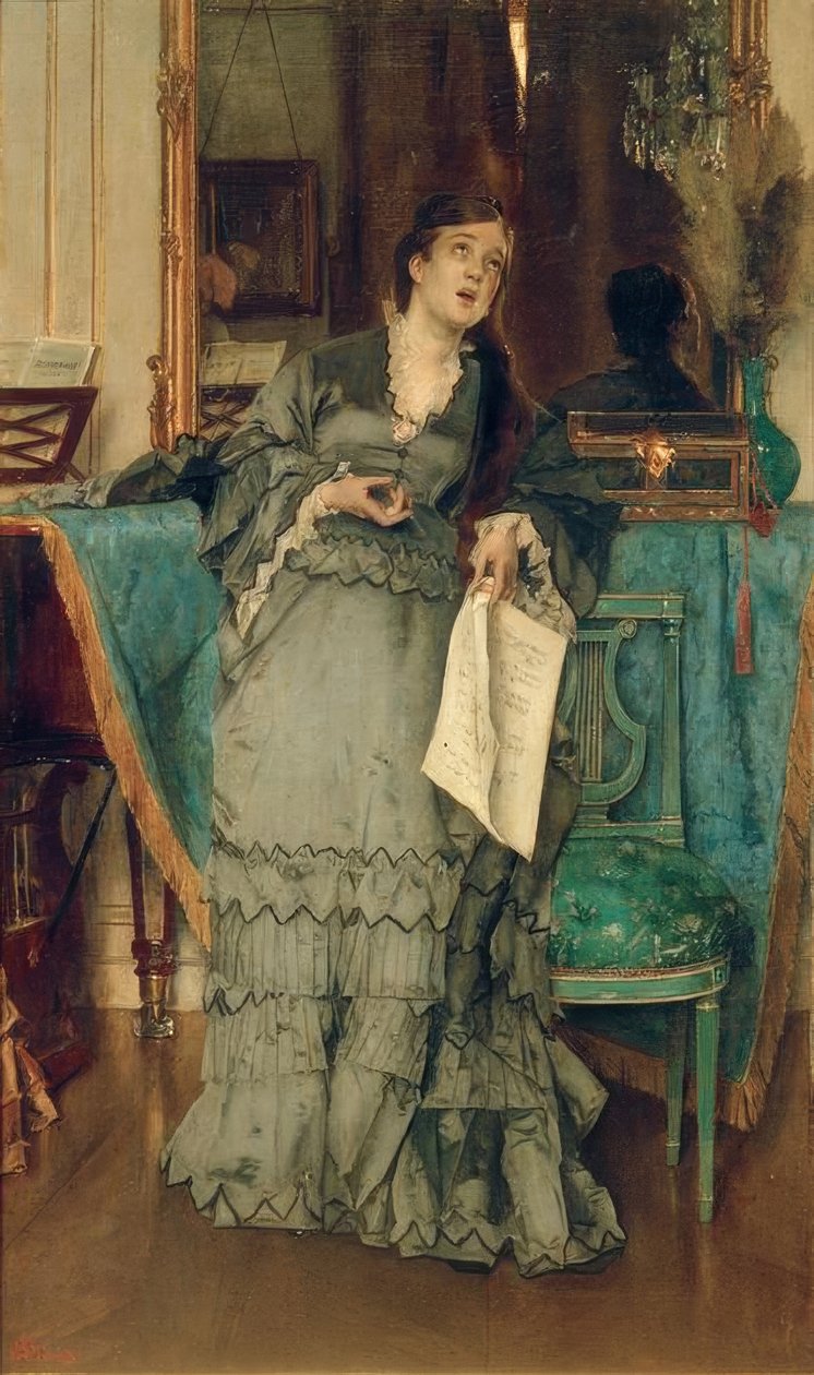 A.Stevens, Die Primadonna alkotó: Alfred Emile Stevens