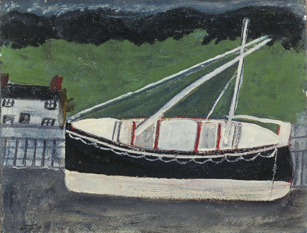 Hajók a kikötőben alkotó: Alfred Wallis