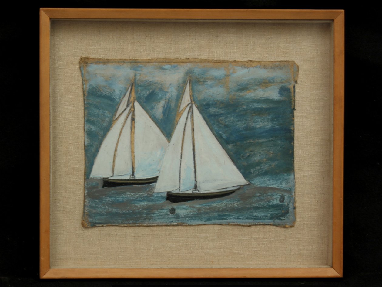 Két vitorlás, 1930 körül alkotó: Alfred Wallis
