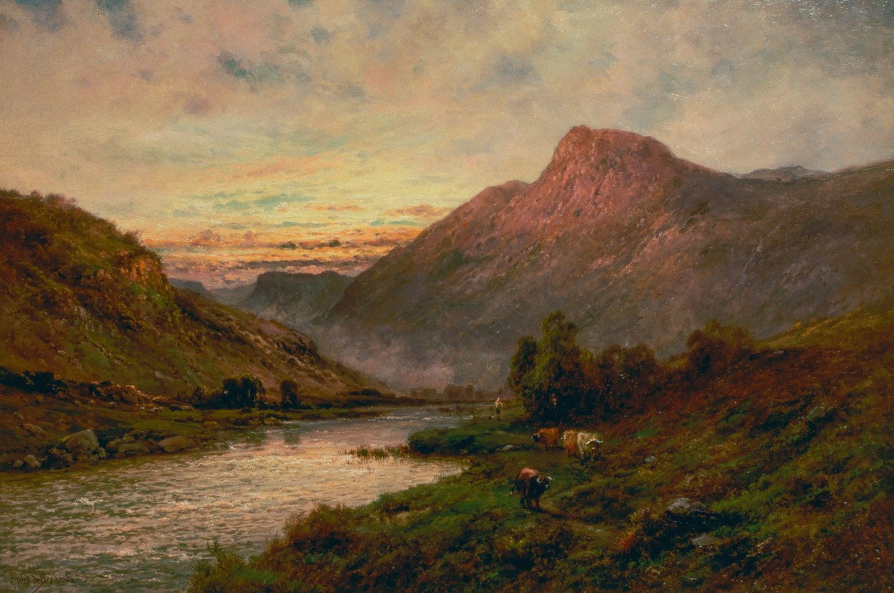 The Tay at Sunset, Dunkeld (olaj) alkotó: Alfred de Breanski