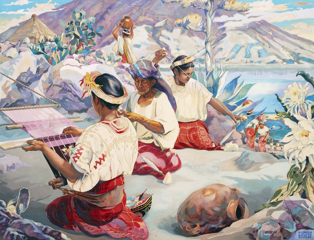 Atitlan takácsai alkotó: Alfredo Gálvez Suárez