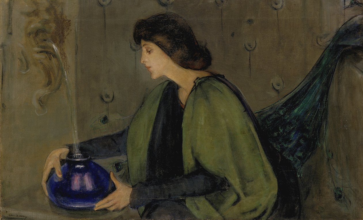 Nő és páva, kb. 1900. alkotó: Alice Pike Barney