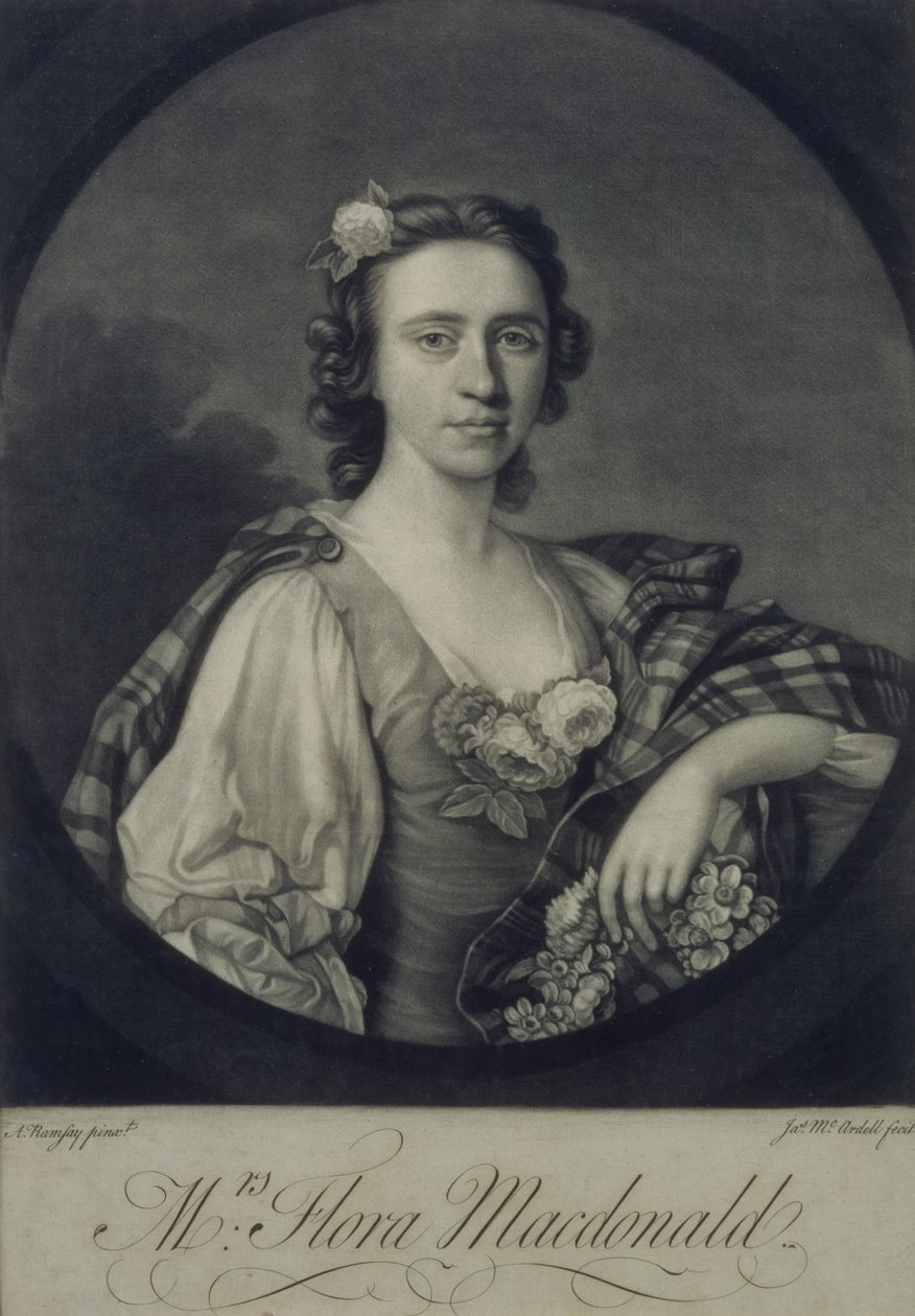 Flora MacDonald, metszett: James McArdell (mezzotint) alkotó: Allan Ramsay