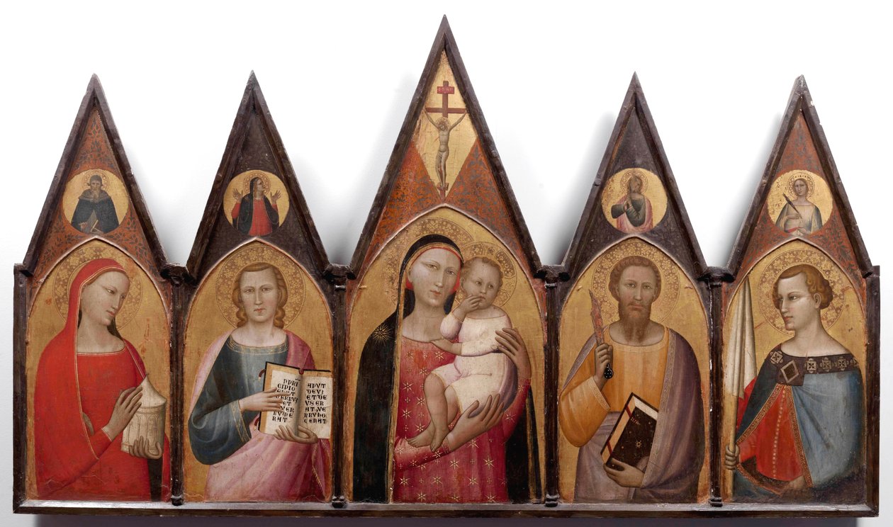 Madonna és gyermek a szentekkel. alkotó: Allegretto Nuzi