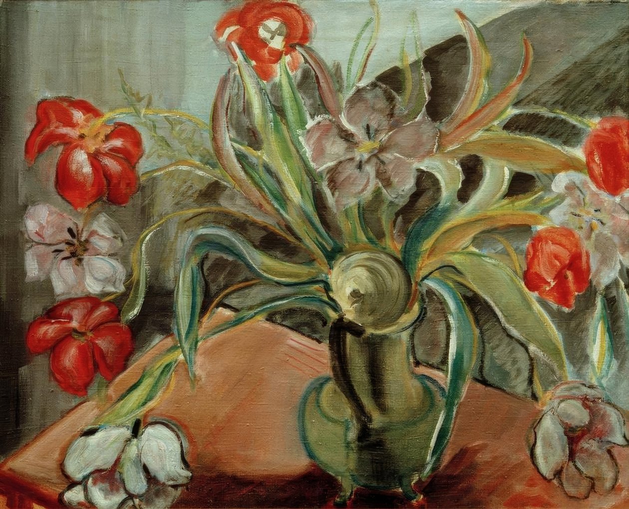 Piros és fehér tulipán alkotó: Alma Del Banco