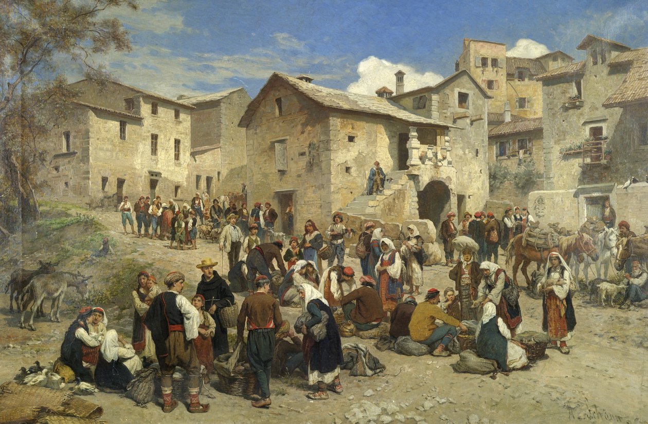 Piac Sarajewóban. alkotó: Alois Schonn